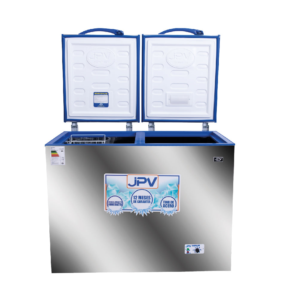 CONGELADORA 2 TAPAS TODO ACERO 330LT FARUS330 JPV