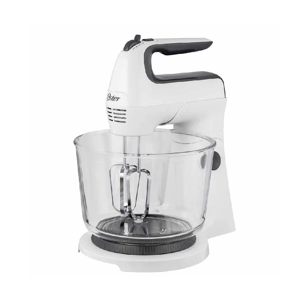 BATIDORA DE MANO Y PEDESTAL OSTER BLANCA CON ACCIàN GIRATORIA éNICA FPSTHS3611 OSTER